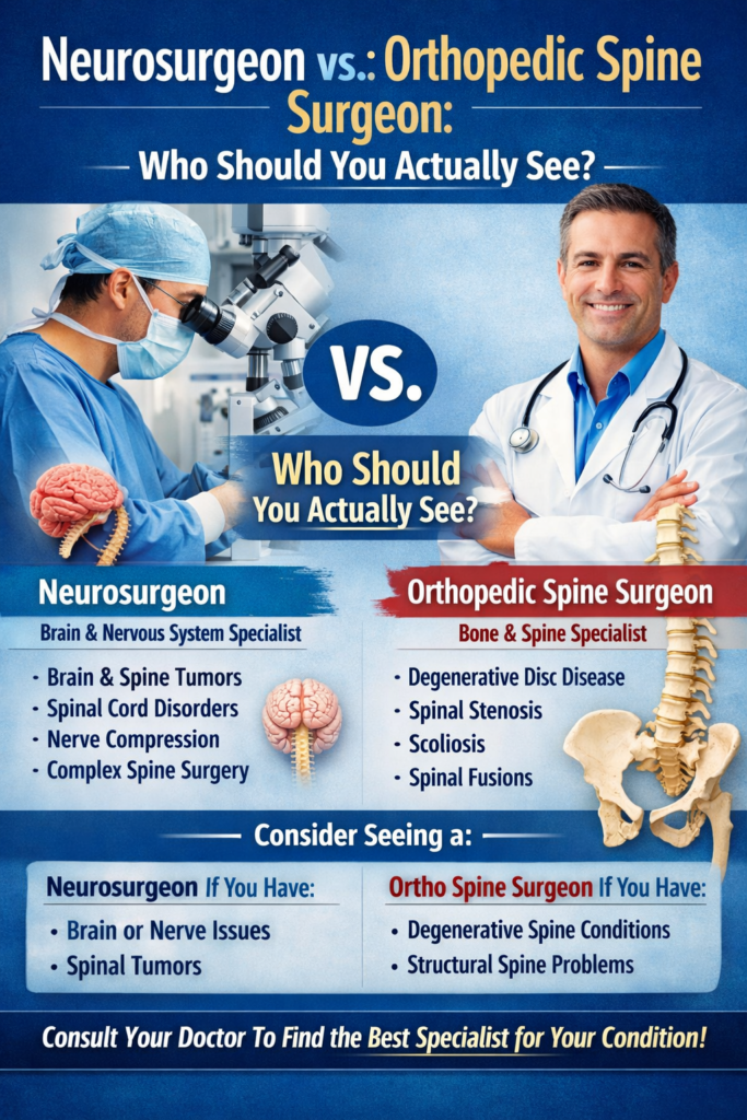 Neurosurgeon vs. Orthopedic Spine Surgeon: Who should you actually see?