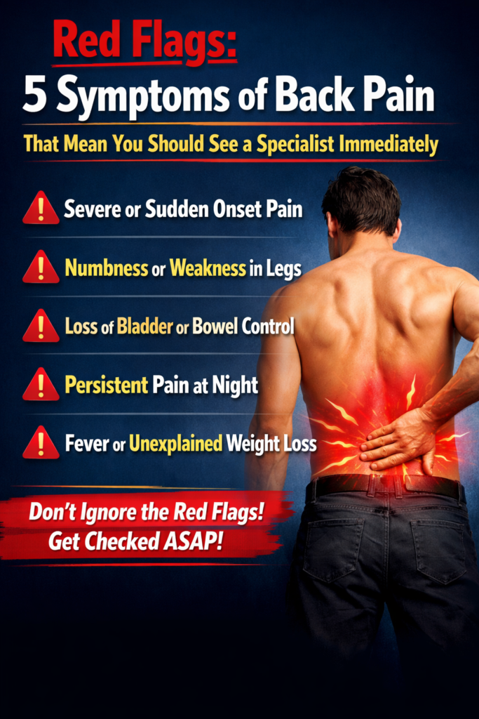 Red Flags: 5 Symptoms of Back Pain That Mean You Should See a Specialist Immediately