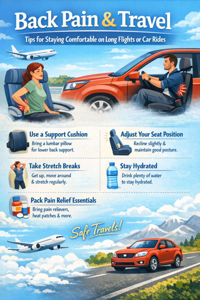 Back Pain and Travel: Tips for staying comfortable on long flights or car rides