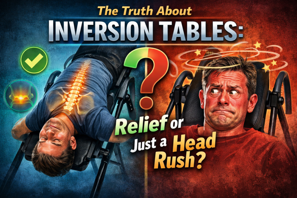 generate image for The Truth About Inversion Tables: Relief or Just a Head Rush?