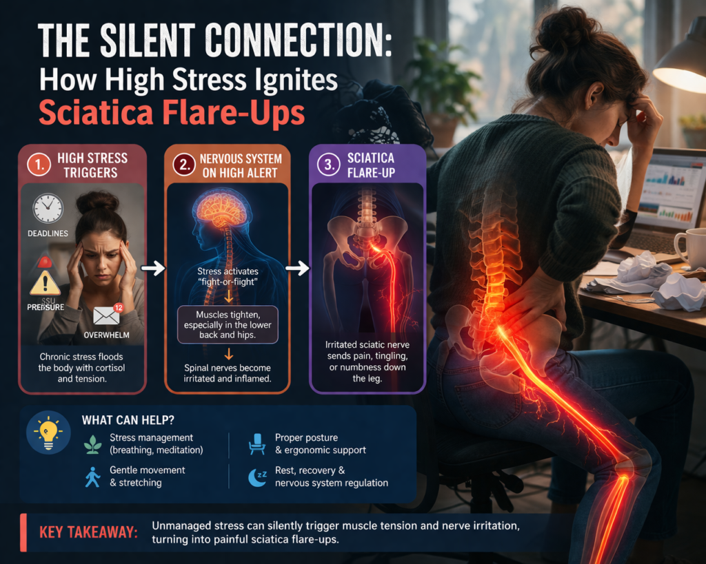 The Silent Connection: How High Stress Ignites Sciatica Flare-Ups