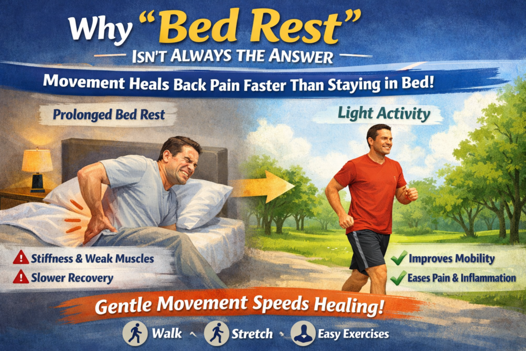 Why "Bed Rest" Isn't Always the Answer – Explaining why light movement often heals back pain faster than staying in bed.