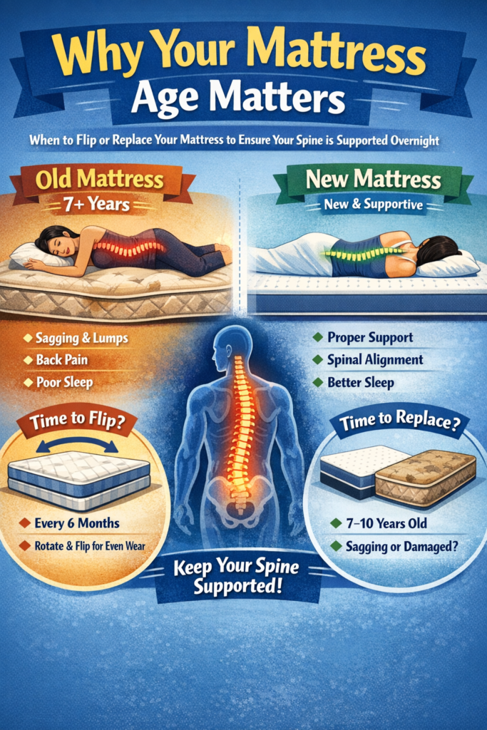 Why Your Mattress Age Matters – When to flip or replace your mattress to ensure your spine is supported overnight