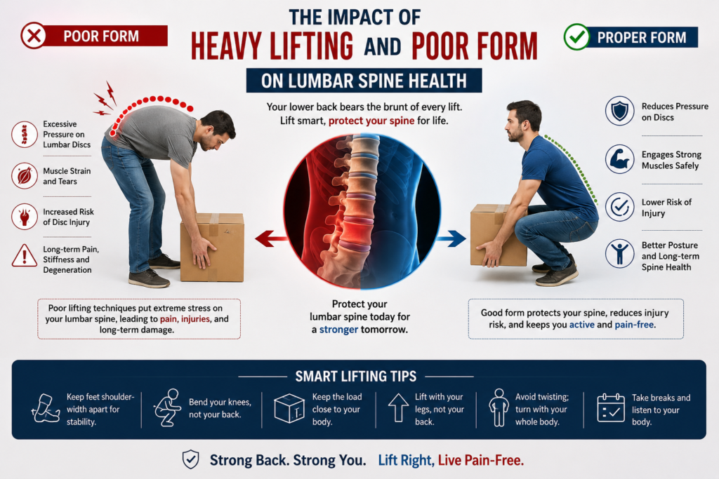 The impact of heavy lifting and poor form on lumbar spine health